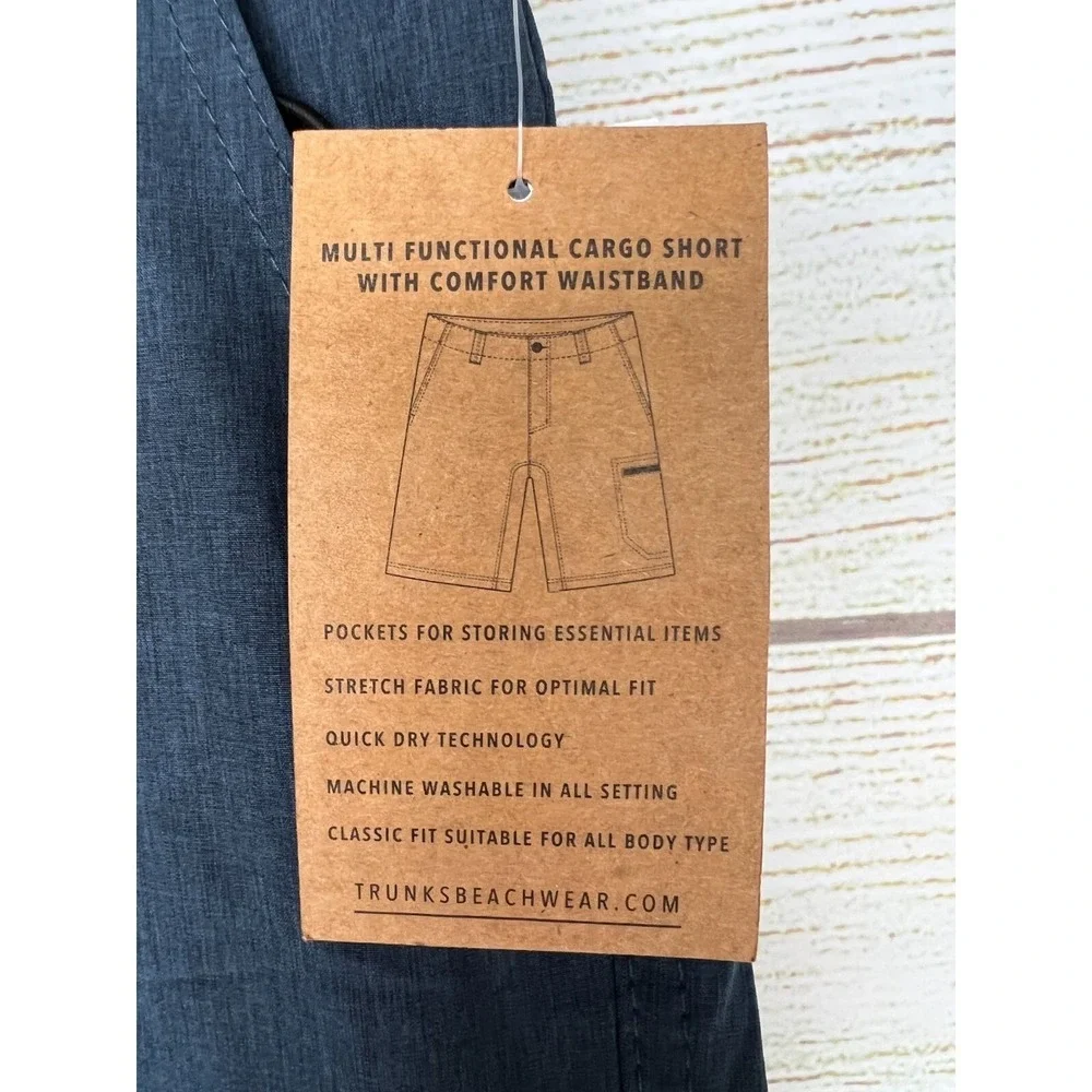 Trunks Shorts Mens Size 36 Chambray Stretch Multi-Functional Shorts New MIS TAG
